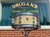 1950s WFL Ludwig 5.5x14 Buddy Rich Super Classic 8 Lug Snare Drum White Marine Pearl