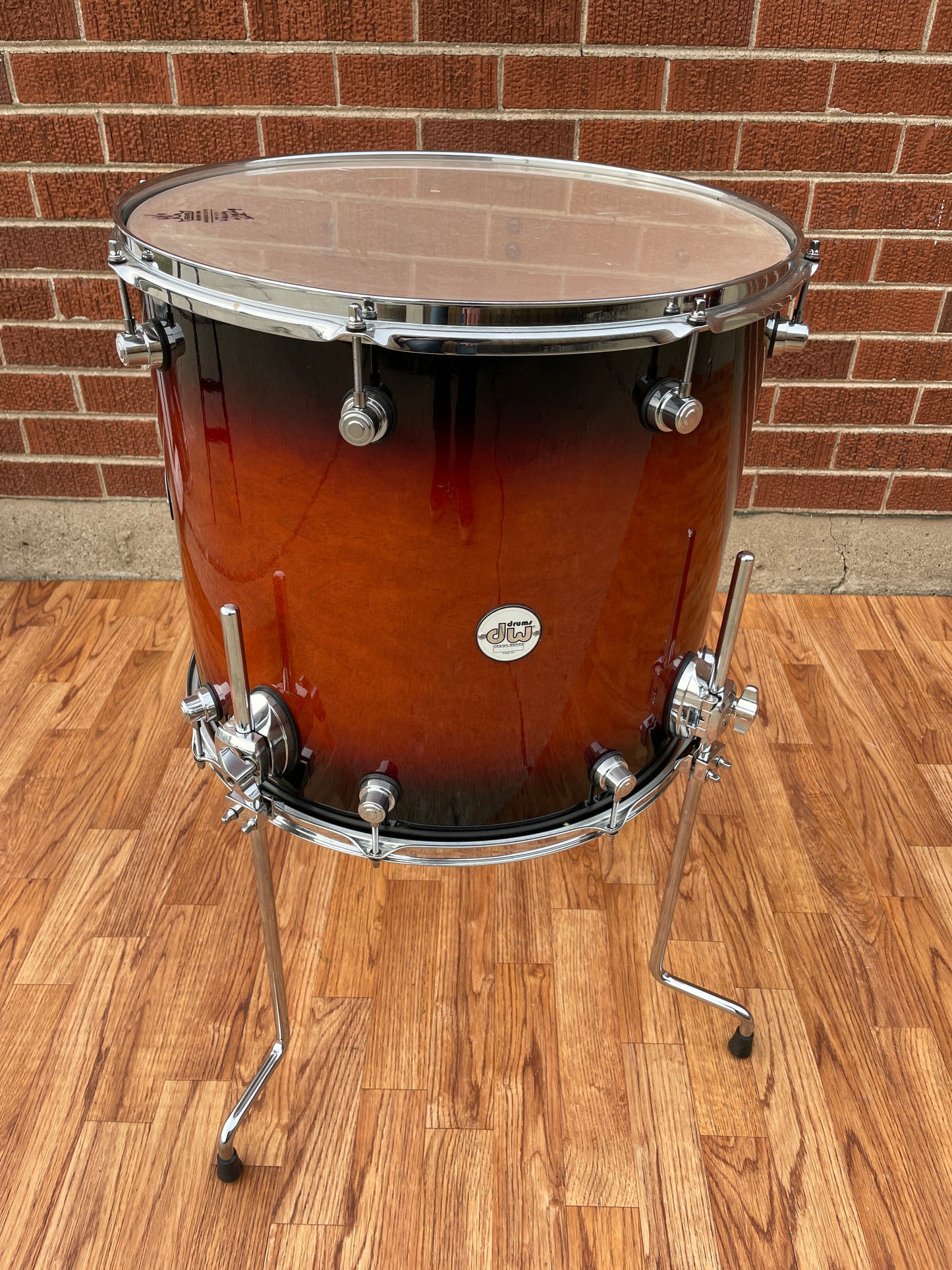 DW Design Series 16x18 Floor Tom Single Drum Tobacco Burst Drum Workshop