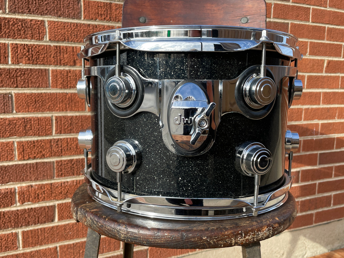 DW Jazz Series 8x12 Tom Drum Single Black Ice Sparkle Drum Workshop
