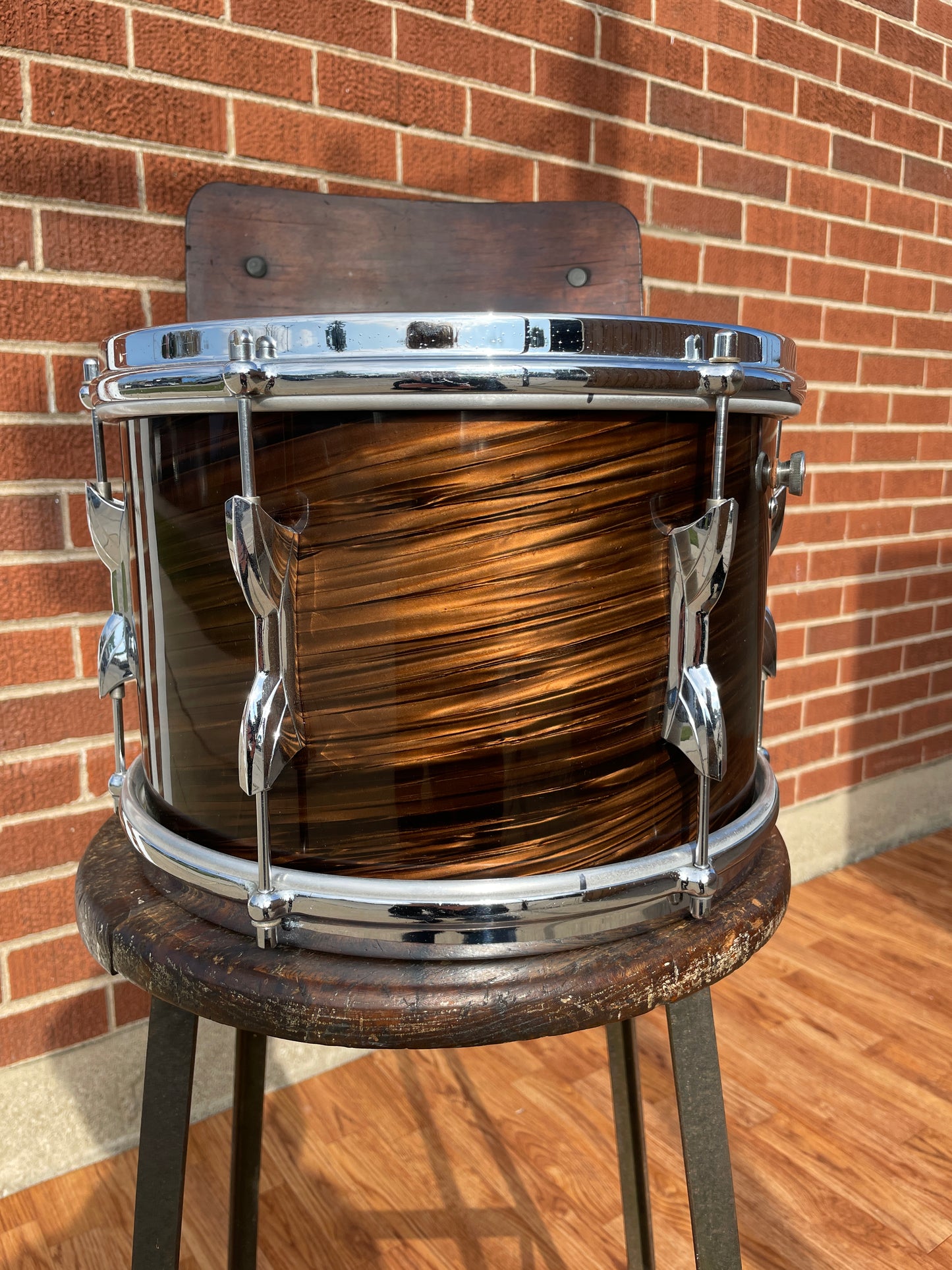1960s Premier 8x12 Tom Drum Mahogany Duroplastic Root Beer Swirl Ringo Rootbeer