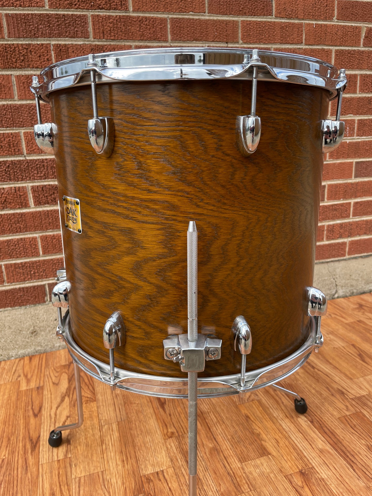 2000s Yamaha Oak Custom 14x15 Floor Tom Drum Badlands Brown MIJ