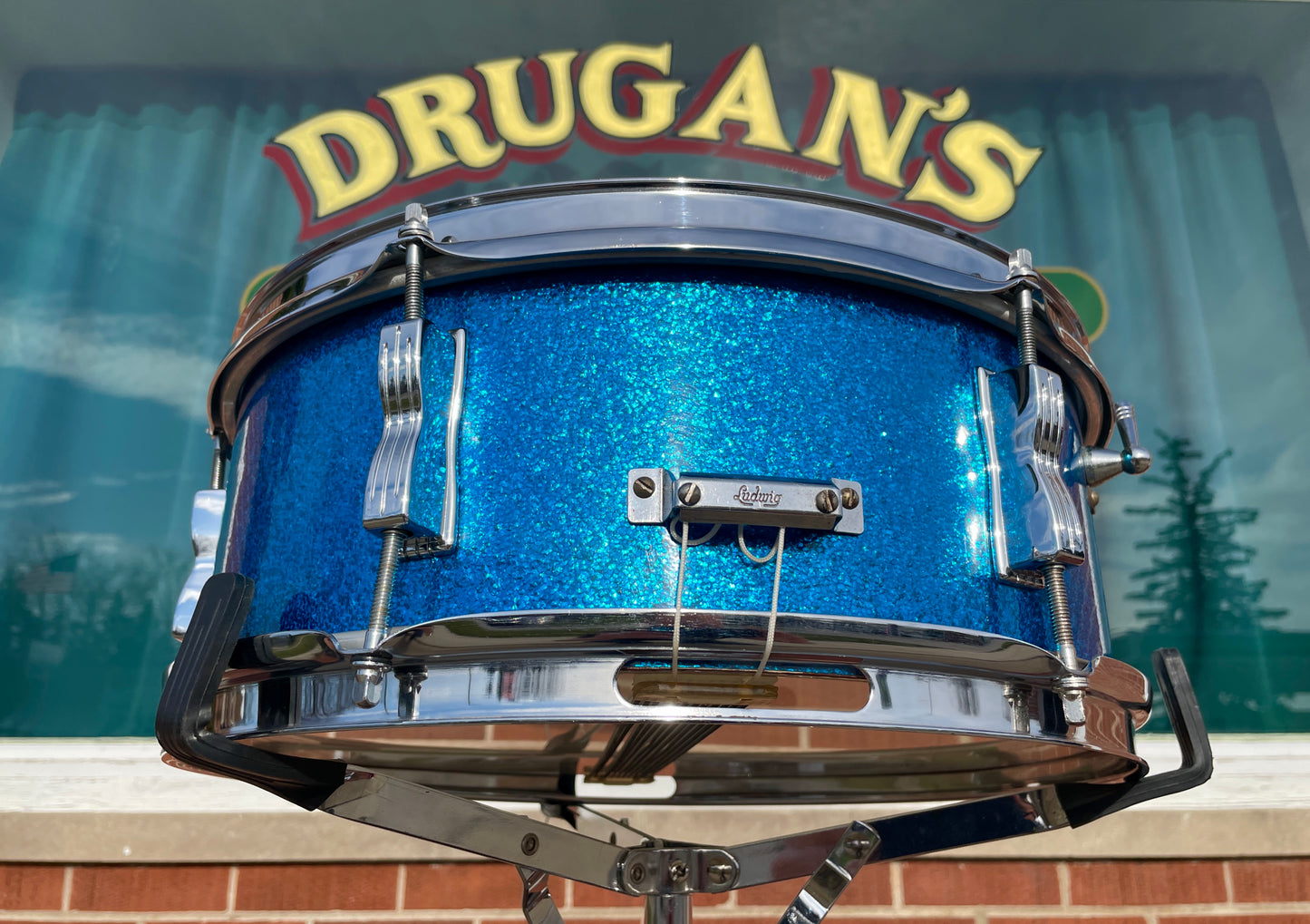 1966 Ludwig 5x14 Pioneer Snare Drum Blue Sparkle