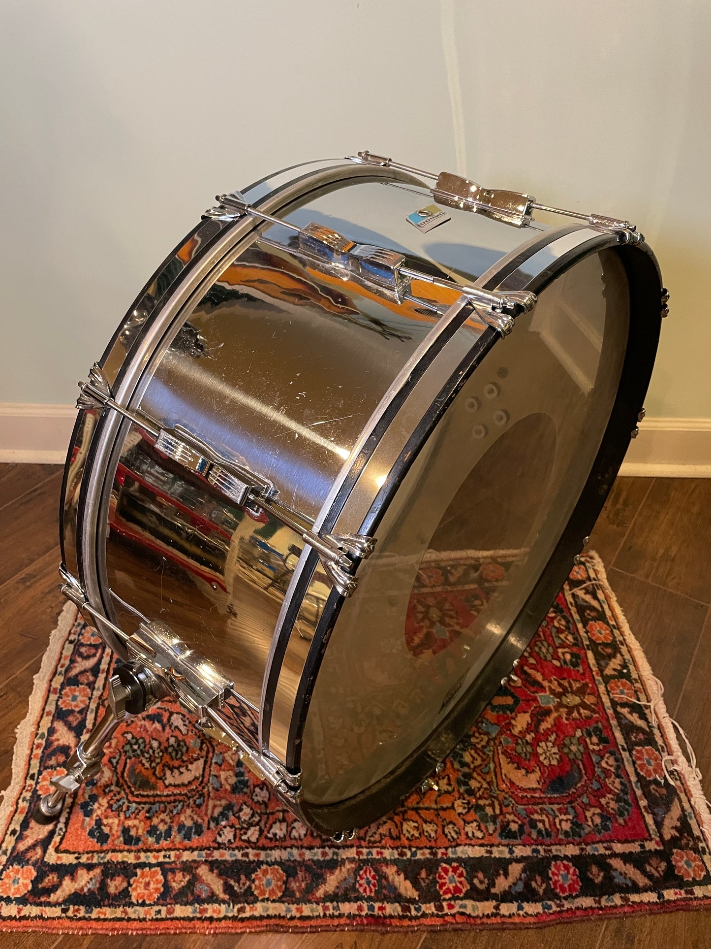 1970s Ludwig 10x26 Stainless Steel Bass Drum