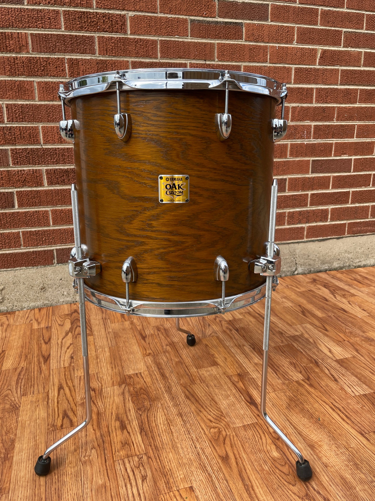 2000s Yamaha Oak Custom 14x15 Floor Tom Drum Badlands Brown MIJ