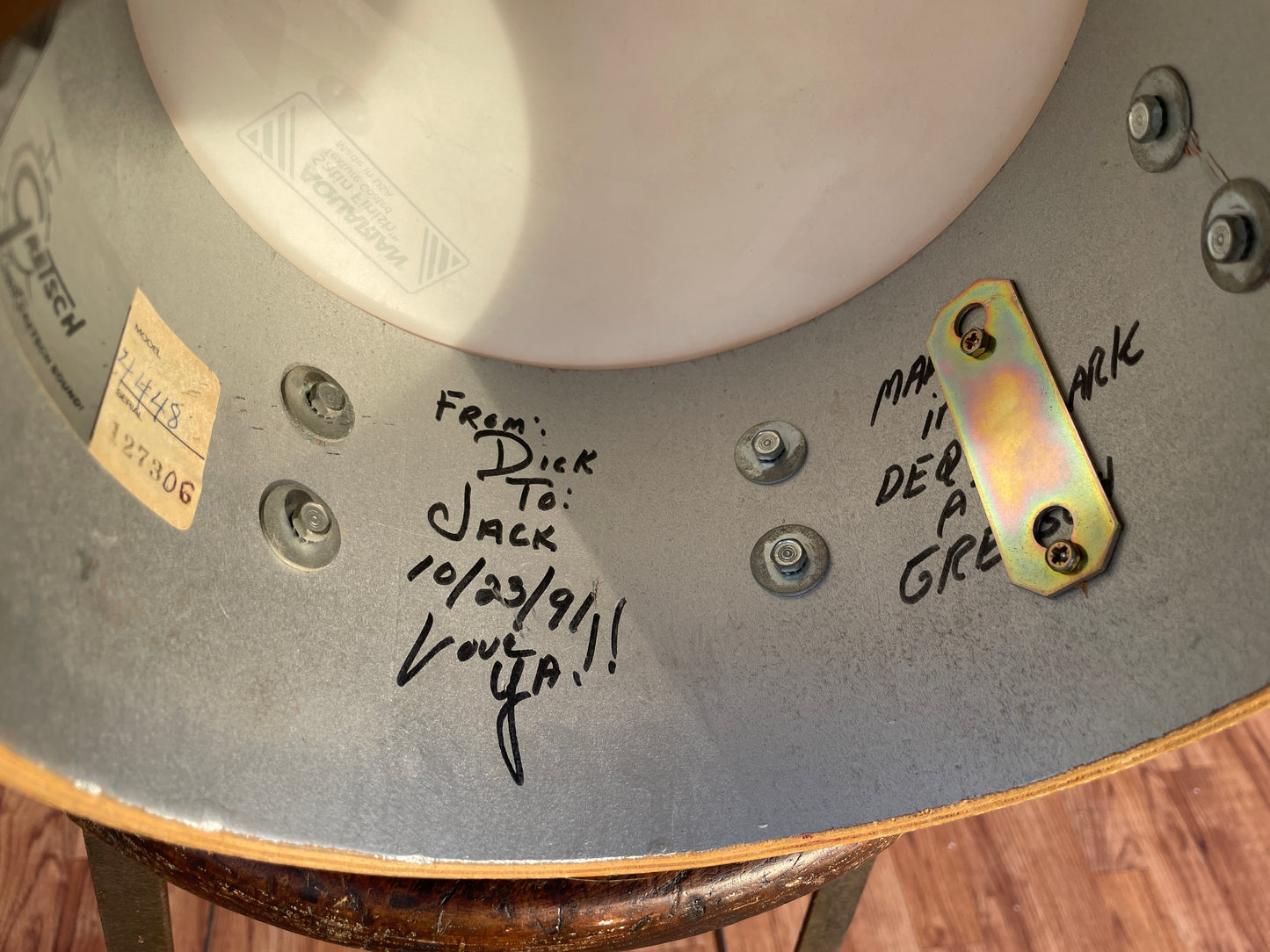 1980s Gretsch 5.5x8 Concert Tom Drum Natural Square Badge No. 4448