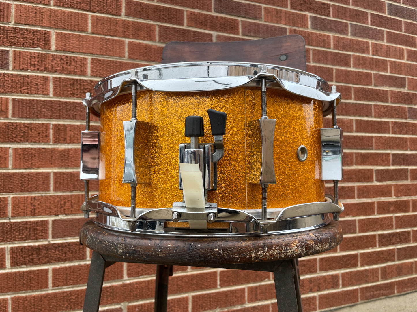 2001 Pork Pie 6x12 USA Custom Maple Snare Drum Gold Sparkle