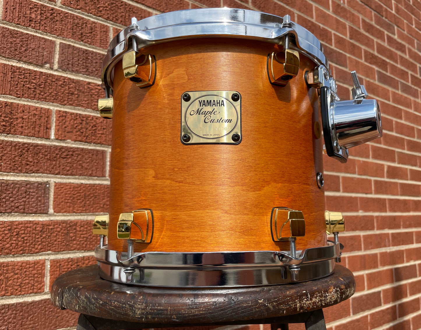 2000s Yamaha Maple Custom 9x10 Tom Drum Vintage Natural MIJ