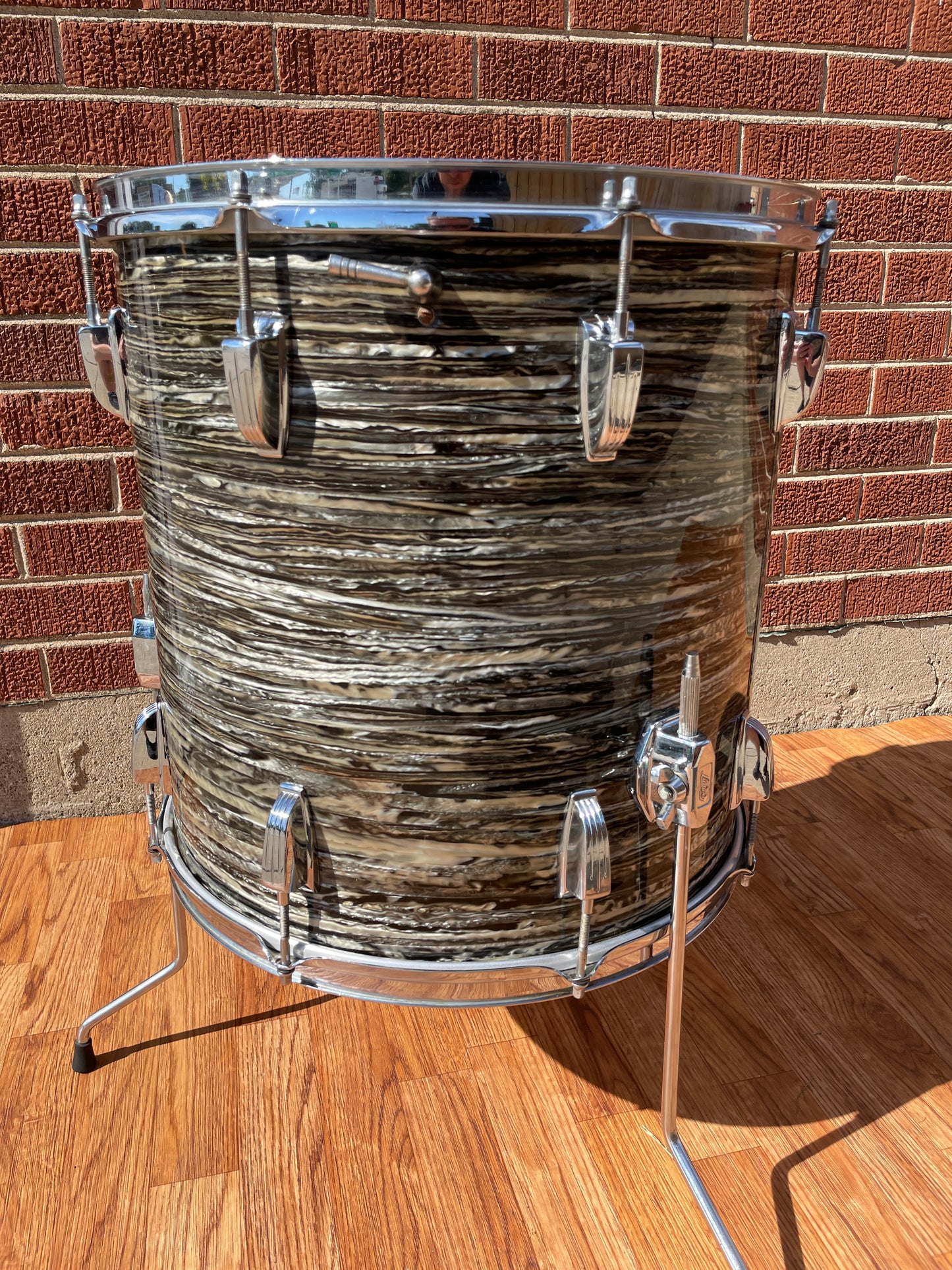 1966 Ludwig 16x16 Super Classic Floor Tom Drum COB Oyster Black Pearl Ringo