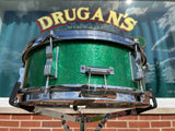 1969 Ludwig 5x14 Pioneer Snare Drum Green Sparkle