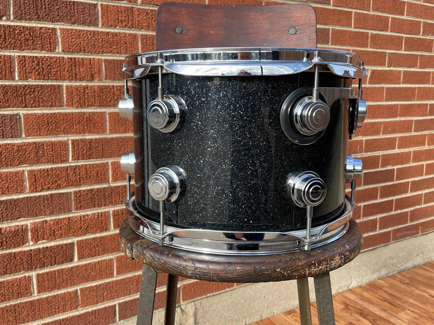 DW Jazz Series 8x12 Tom Drum Single Black Ice Sparkle Drum Workshop
