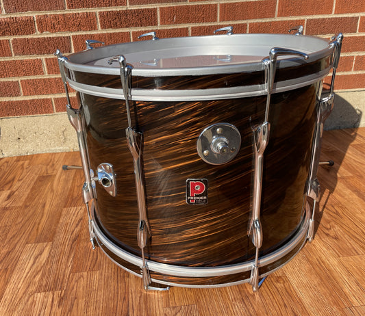 1960s Premier 14x20 Bass Drum Mahogany Duroplastic Root Beer Swirl Ringo Rootbeer