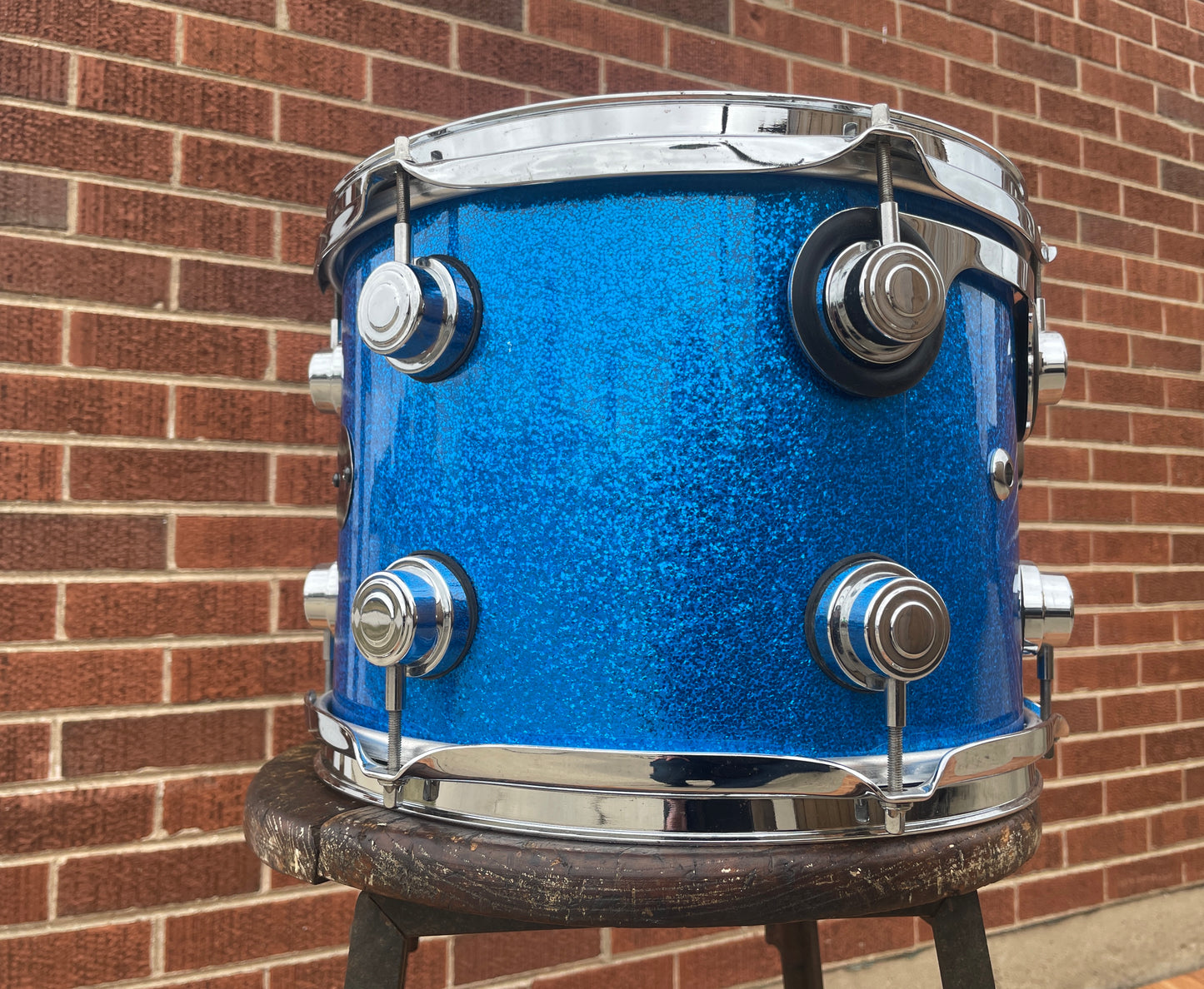 DW 9x12 Tom Drum Single Blue Sparkle Drum Workshop