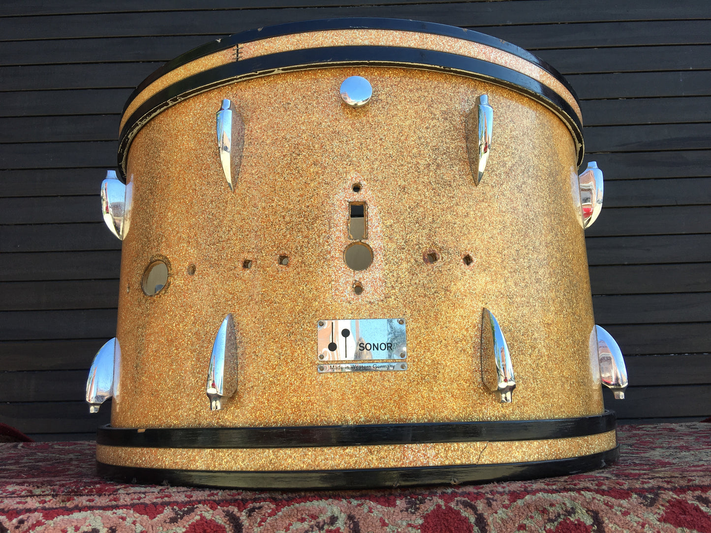 1960s Sonor 14x20 Tear Drop Bass Drum Champagne Sparkle