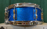 1960s Ludwig 5x14 Jazz Festival Snare Drum Blue Sparkle