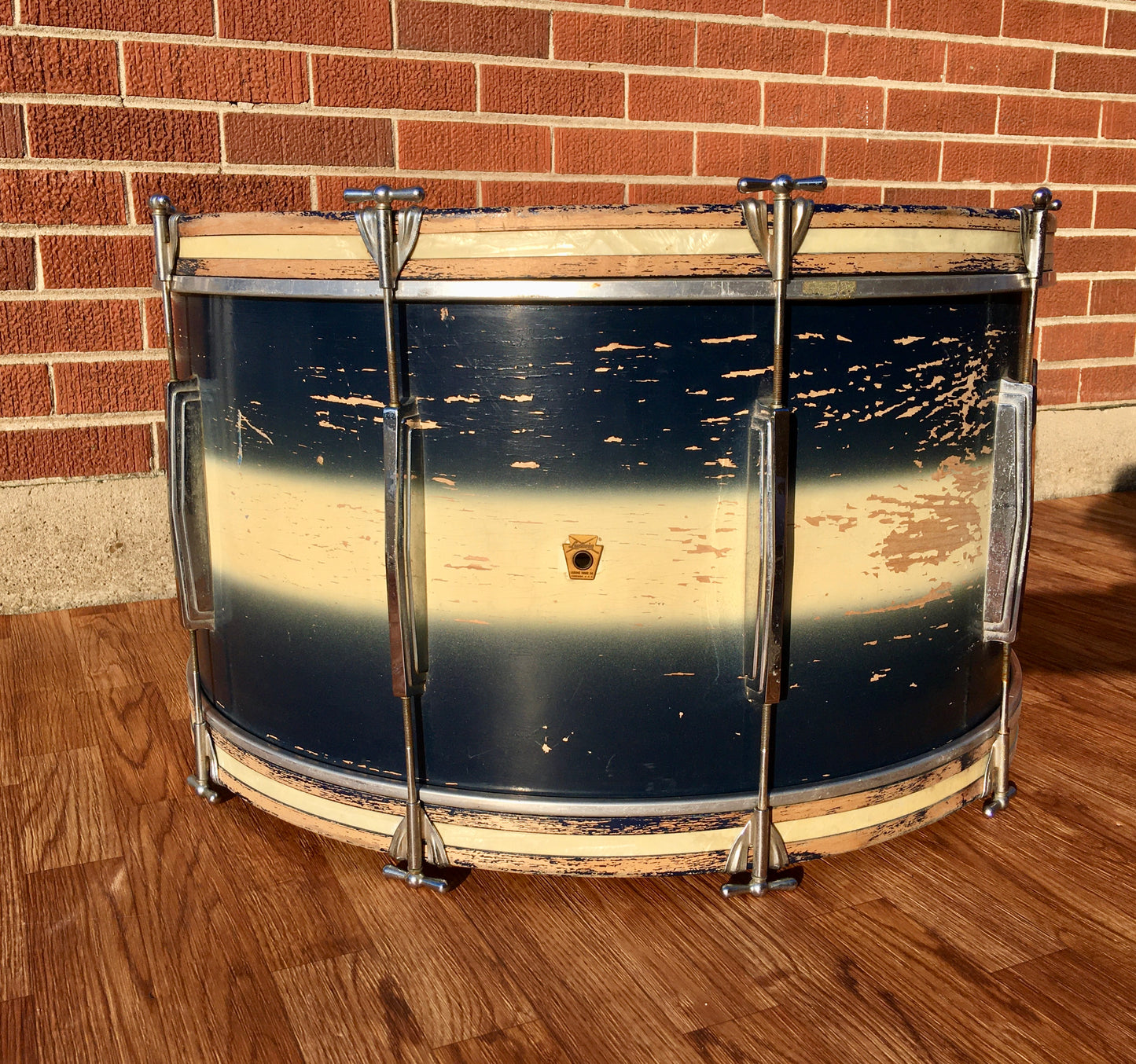 1960s Ludwig 14x28 Bass Drum Blue/Silver Duco