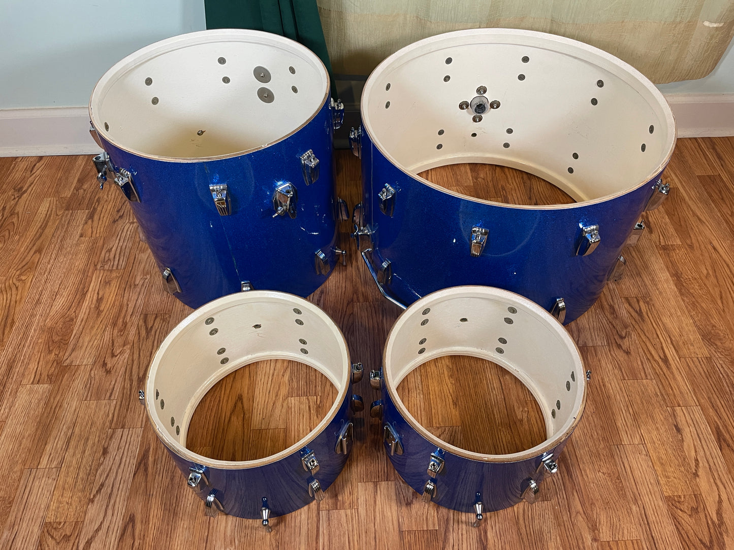 1964 Ludwig No. 983P 5pc Hollywood Outfit Drum Set Blue Sparkle 22/12/12/16/5x14 COB