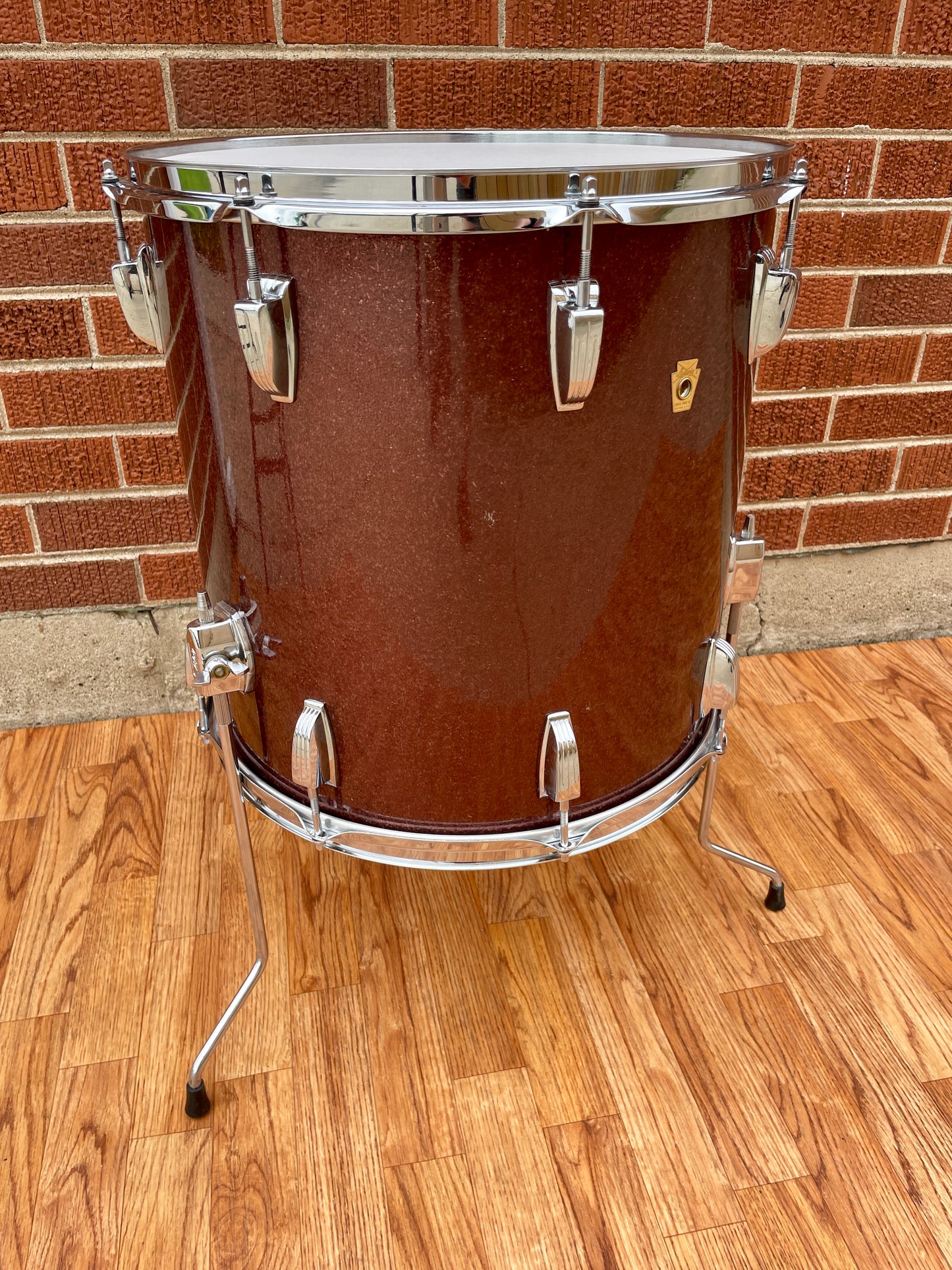 1969 Ludwig 16x16 Floor Tom Burgundy Sparkle