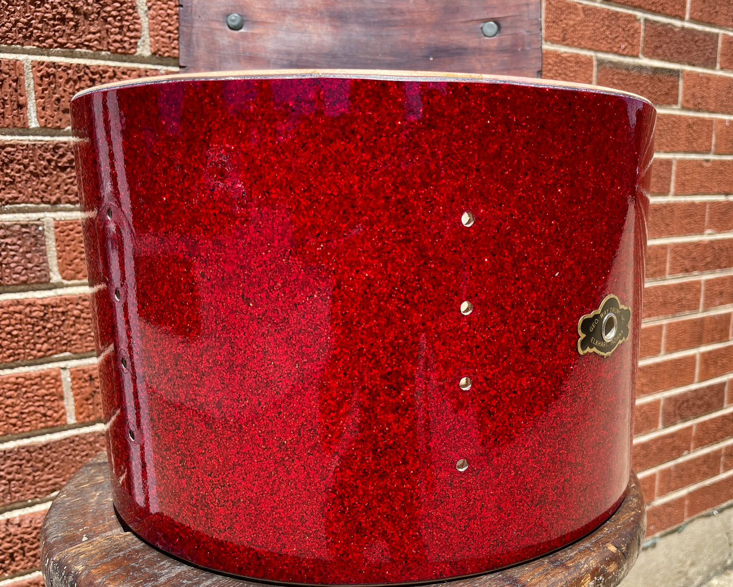 Vintage George Way 8x12 Aristocrat Tom Drum Shell Red Sparkle Camco