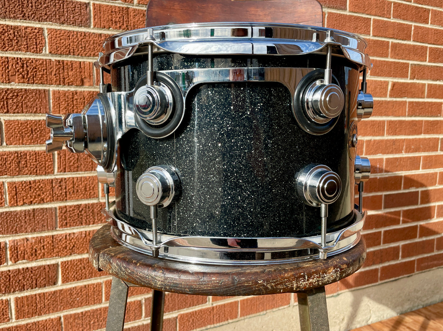DW Jazz Series 8x12 Tom Drum Single Black Ice Sparkle Drum Workshop