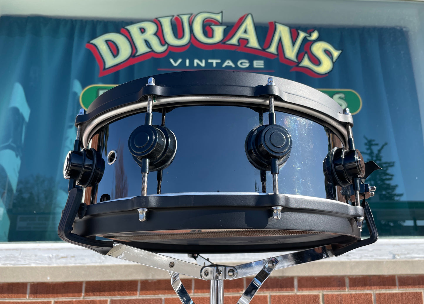 Drum Workshop 5x14 Nickel Over Brass Snare Drum Black 10-Lug DW