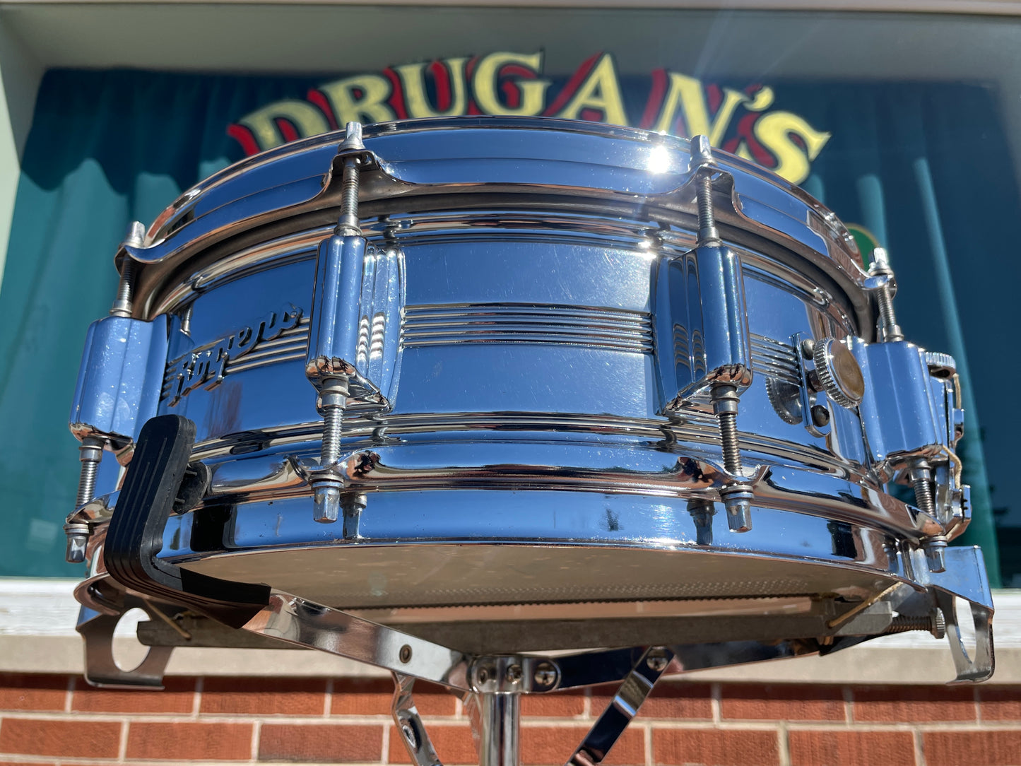 Vintage Rogers 5x14 Dynasonic Snare Drum Chrome Over Brass COB Dyna-Sonic