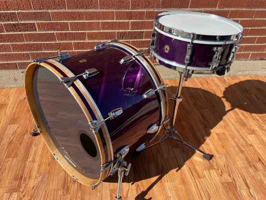 1960s Ludwig 2pc Drum Set Hot Rod Purple 14x22/5x14