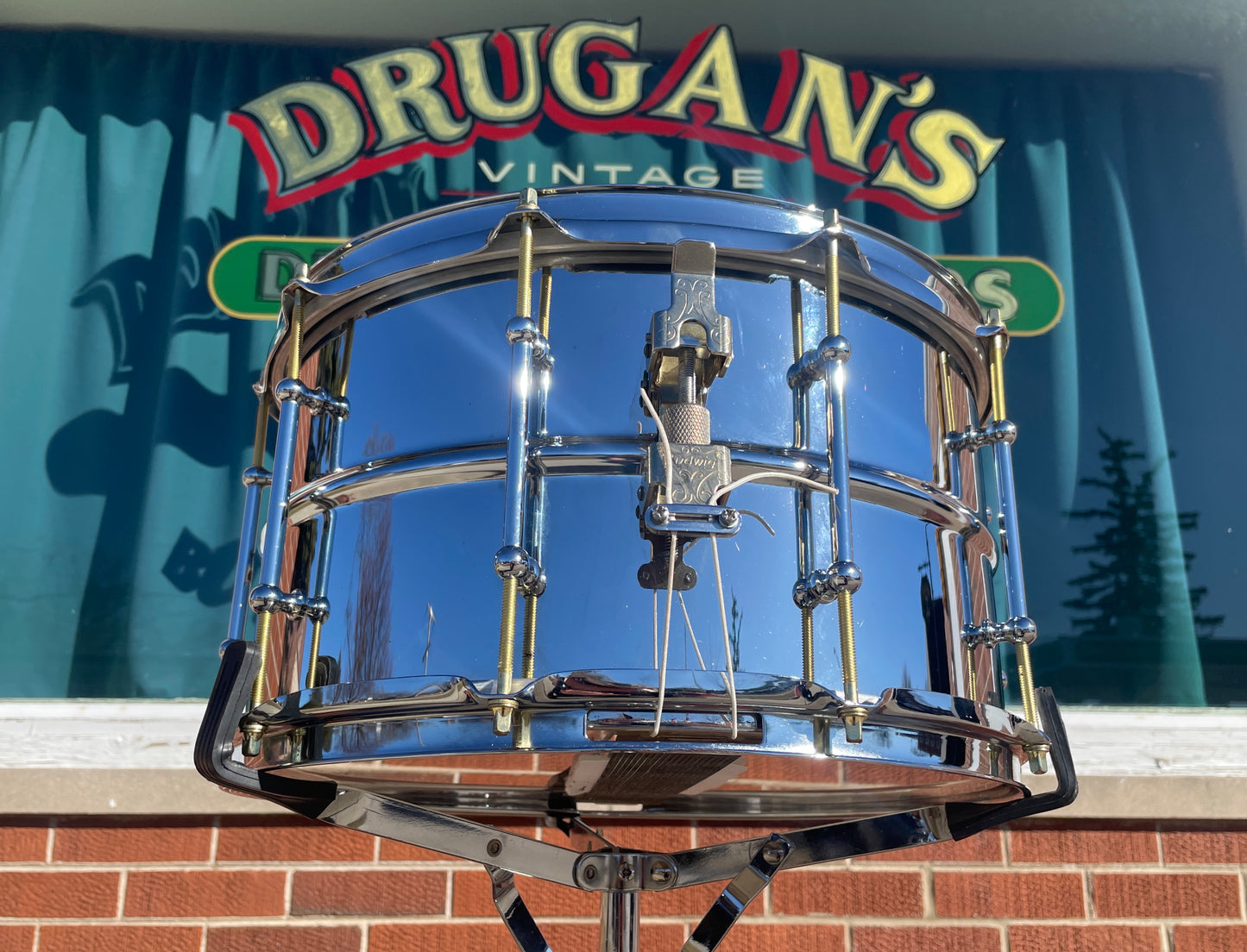 Ludwig 8x14 Supralite Steel Snare Drum 10-Lug LW814SL P86 Millennium Throw-Off