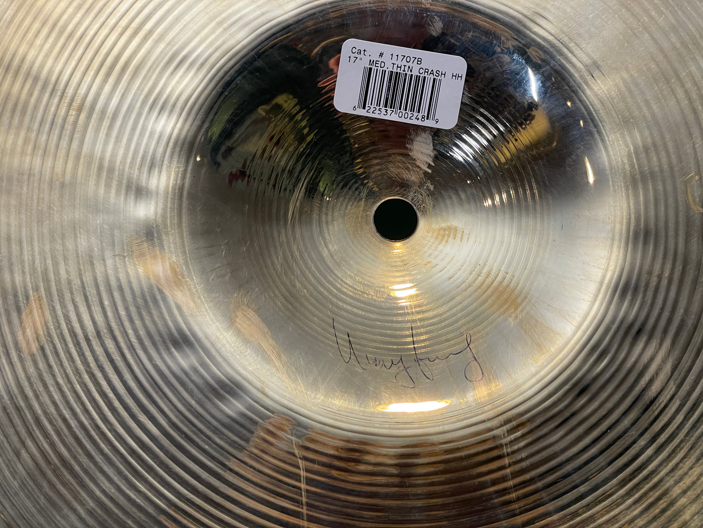 17" Sabian Hand Hammered HH Medium Thin Crash Cymbal Brilliant 1270g