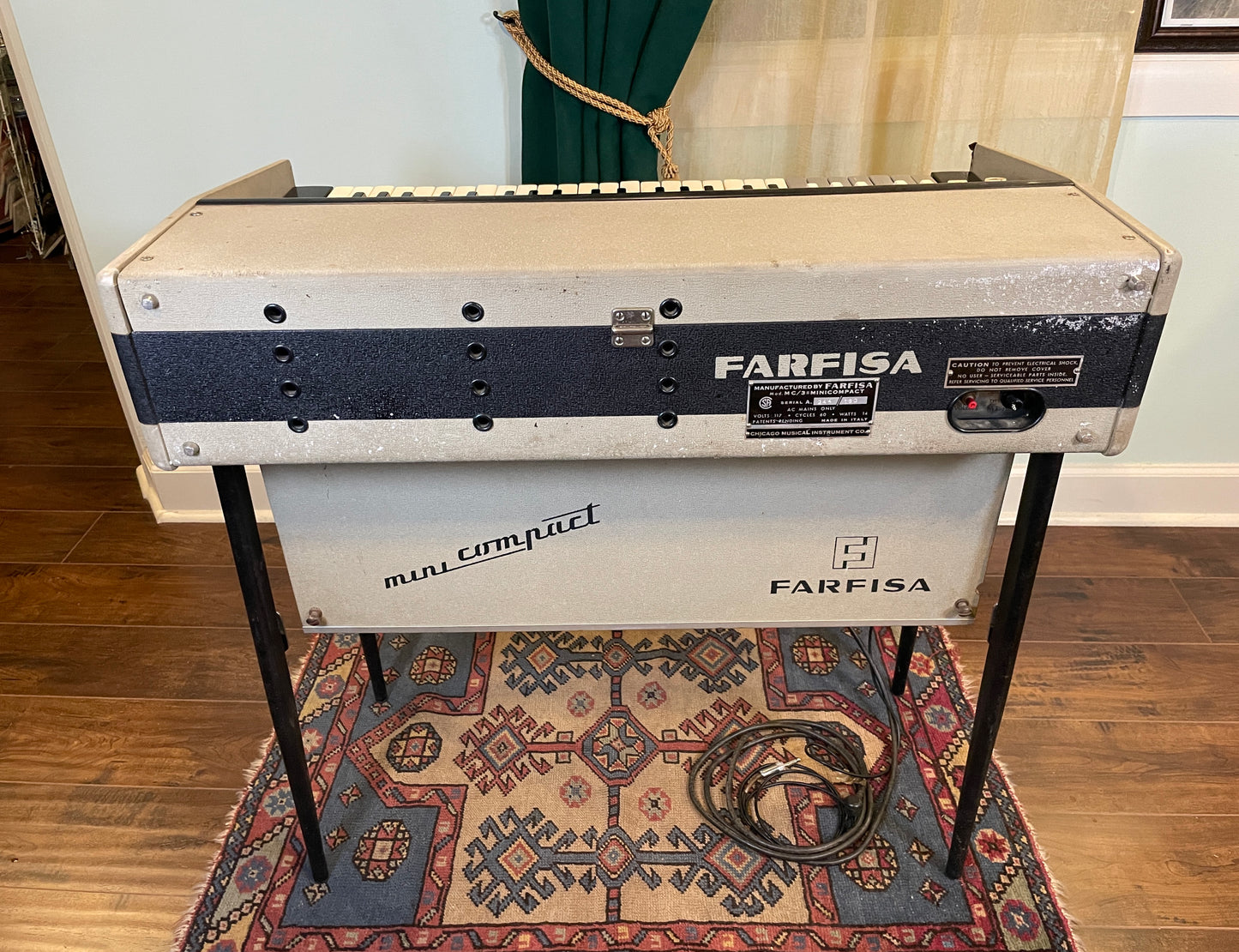 Vintage 1960s Farfisa Mini Compact Electric Organ Keyboard Piano