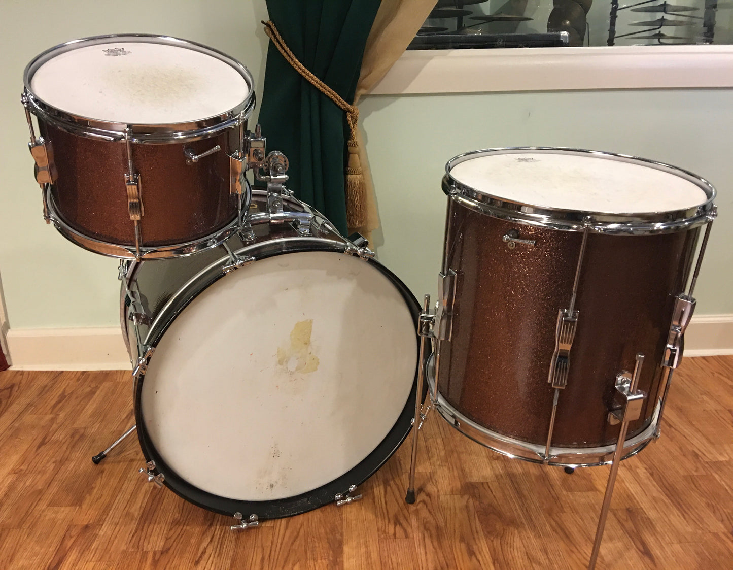 1967 Ludwig Club Date Drum Set Burgundy Sparkle 20/12/14