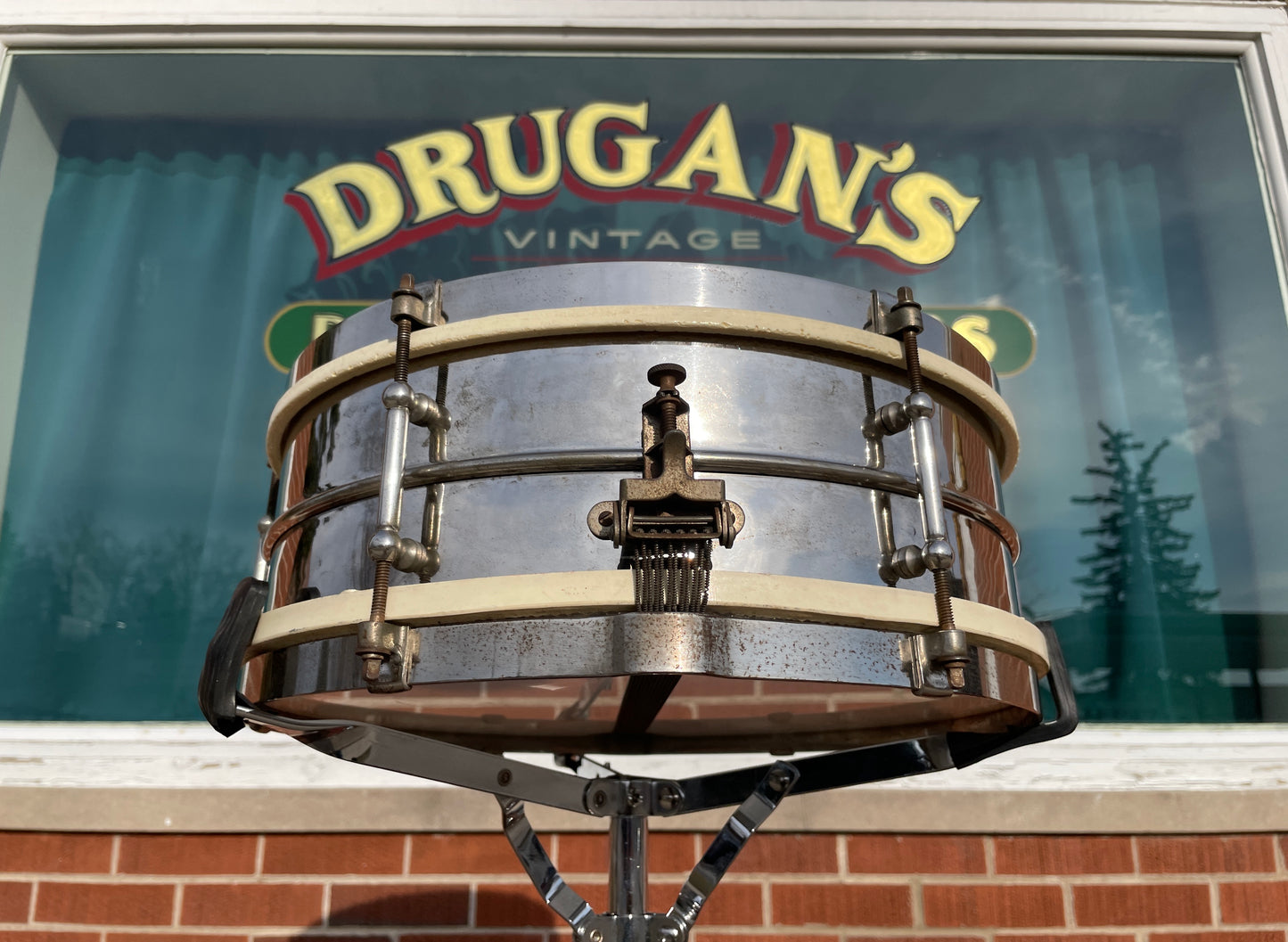 1920s-30s Leedy C.G. Conn "Regular" 5x14 Tube Lug NOB Snare Drum