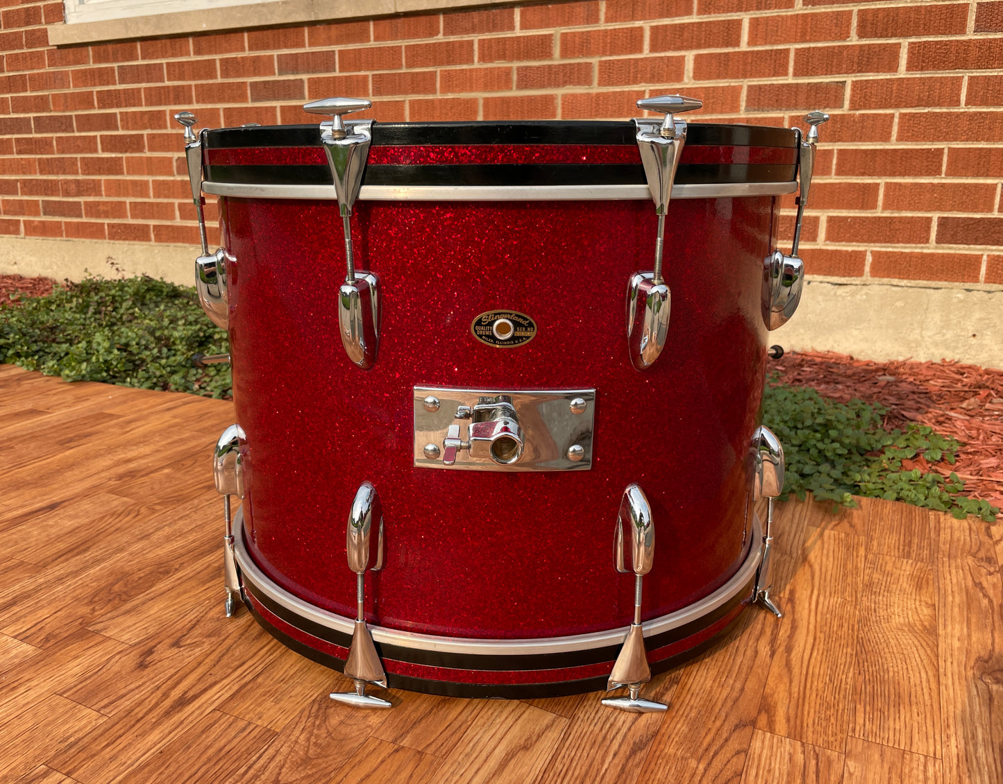 1963 Slingerland Modern Solo Outfit 2R Drum Set Red Glass Glitter Sparkle