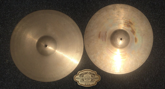 14" Vintage 1930s Zlidjian A First Stamp Hi Hats 588g / 690g #162