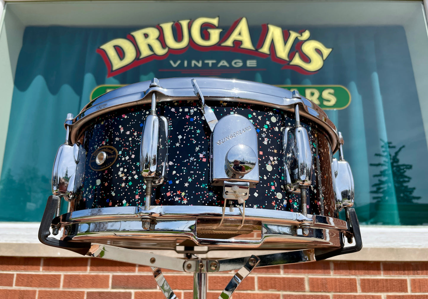 Early 1960s Slingerland Gene Krupa Deluxe Outfit No. 1-N Drum Set Mardi Gras Pearl 22/13/16/5.5x14