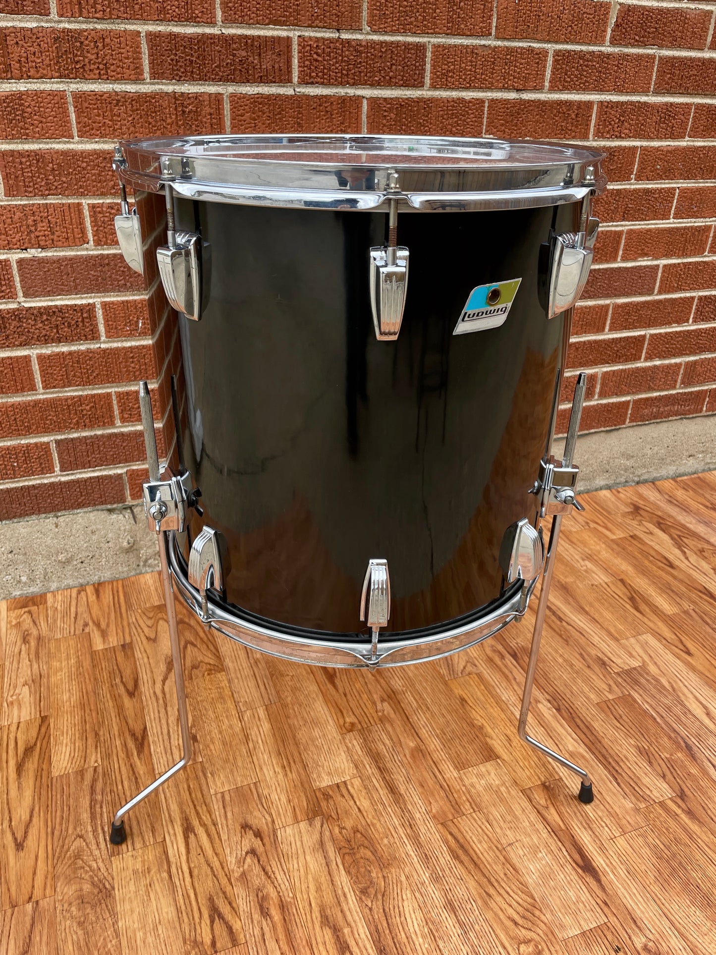 1970s Ludwig 16x16 Floor Tom Black Cortex 6-Ply