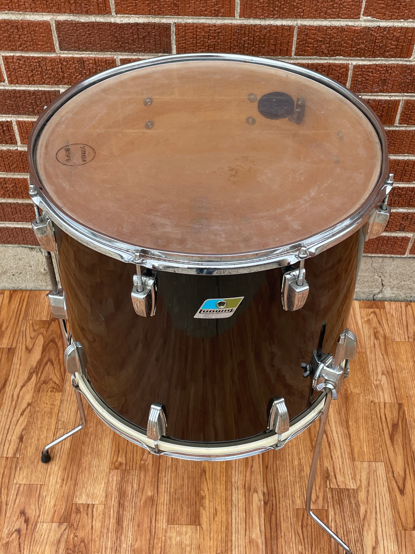 1970s Ludwig 16x18 Floor Tom Drum Black Cortex 6-Ply