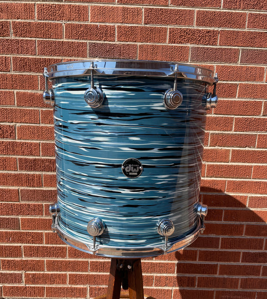 DW 16x16 Floor Tom Oyster Blue w/ Suspension Rim Mount Drum Workshop