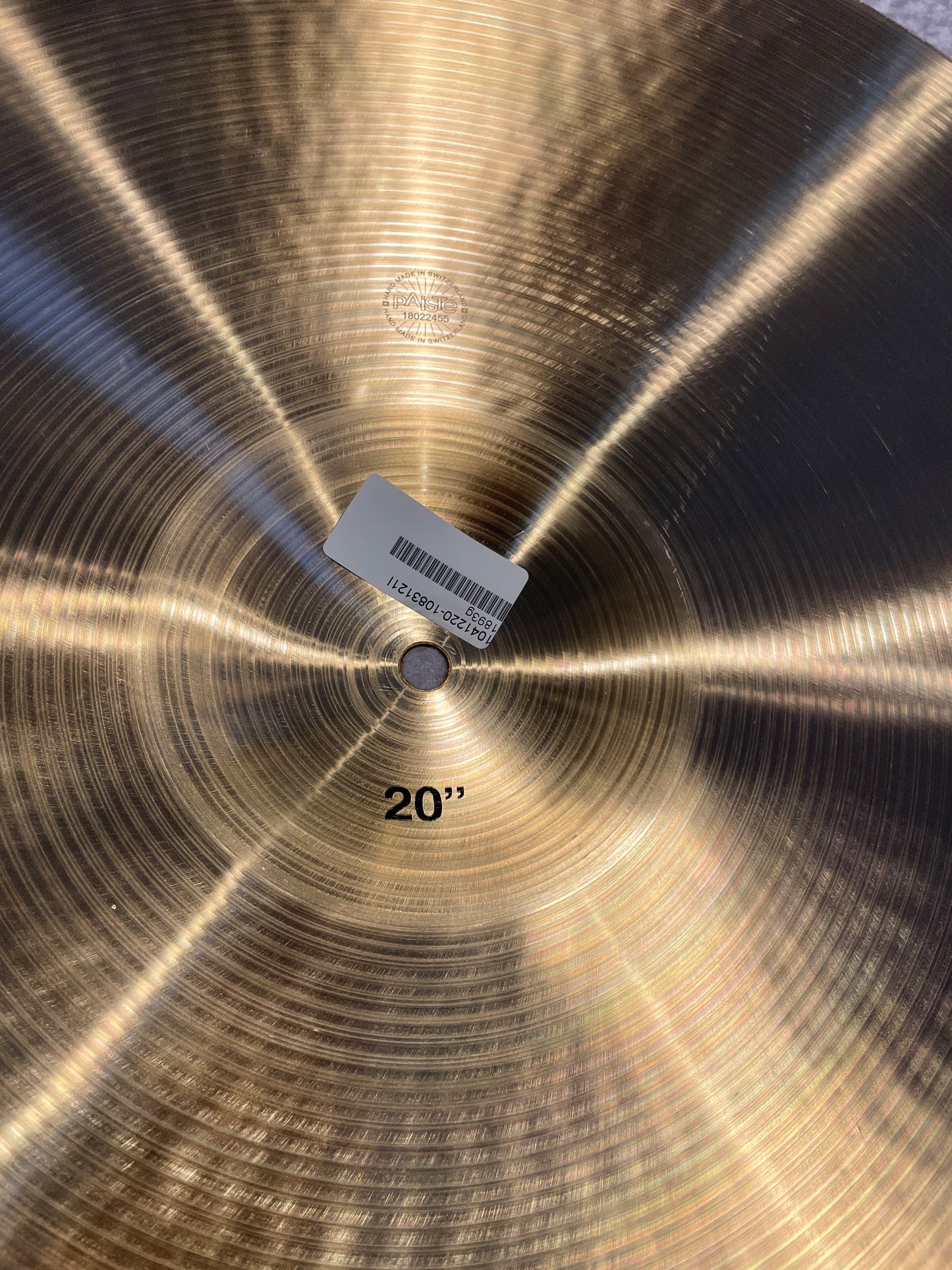 20" Paiste Formula 602 Thin Crash Cymbal 1893g