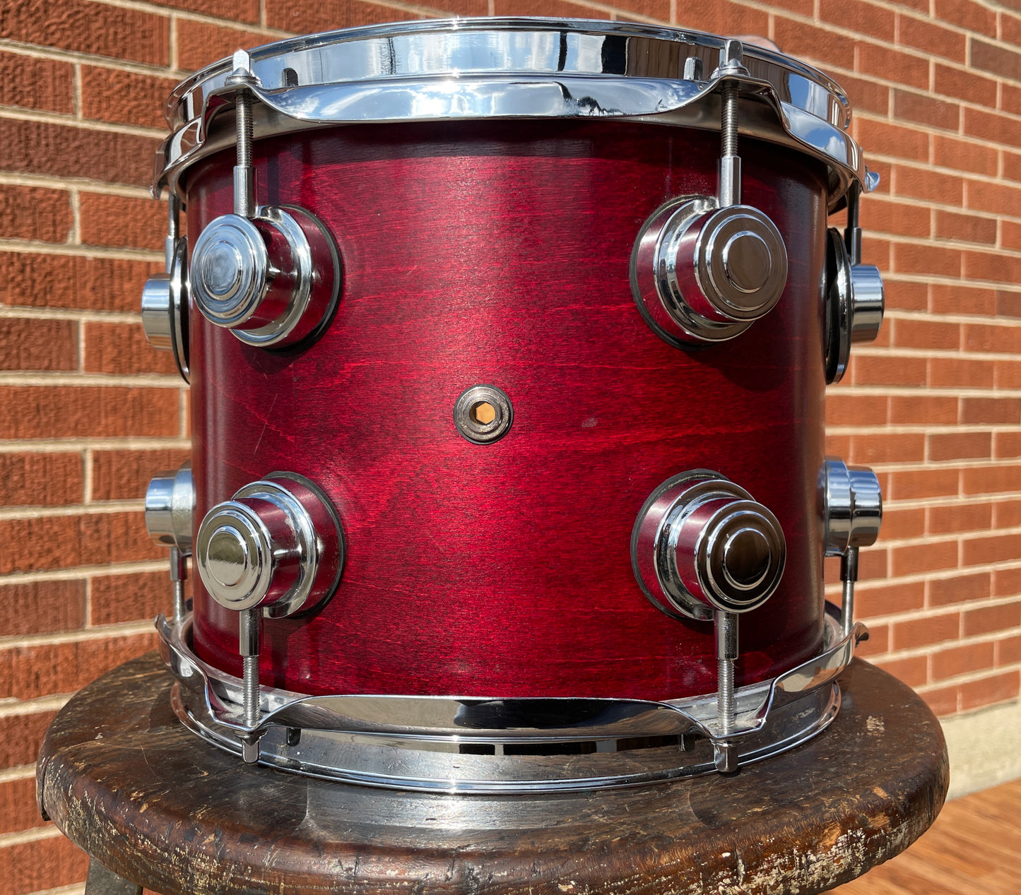 DW 8x10 Tom Single Drum Cherry Satin Oil Drum Workshop