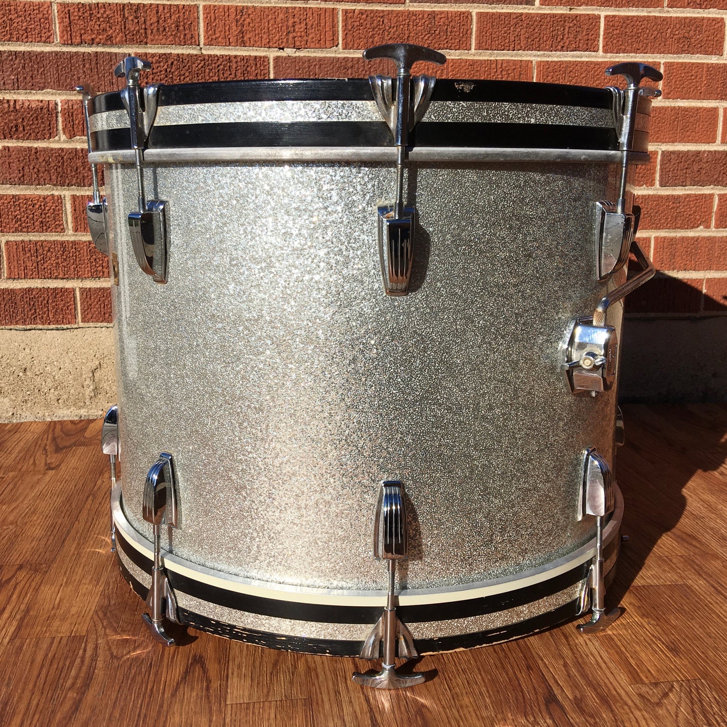 1968 Ludwig 14x20 Virgin Bass Drum Silver Sparkle