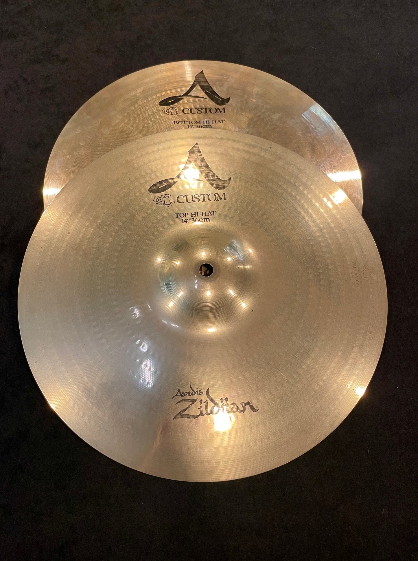 14" Zildjian A Custom Hi-Hat Pair Brilliant 1092g/1216g A20510