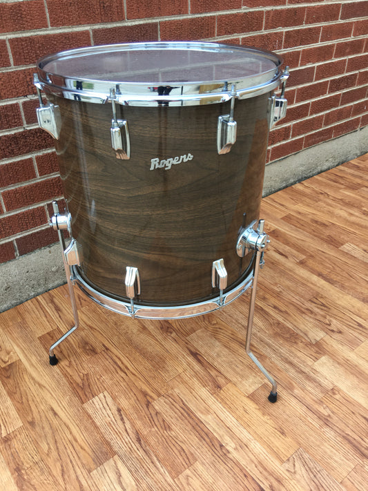 1970s Rogers 16X16 New Mahogany Swivomatic Floor Tom Drum
