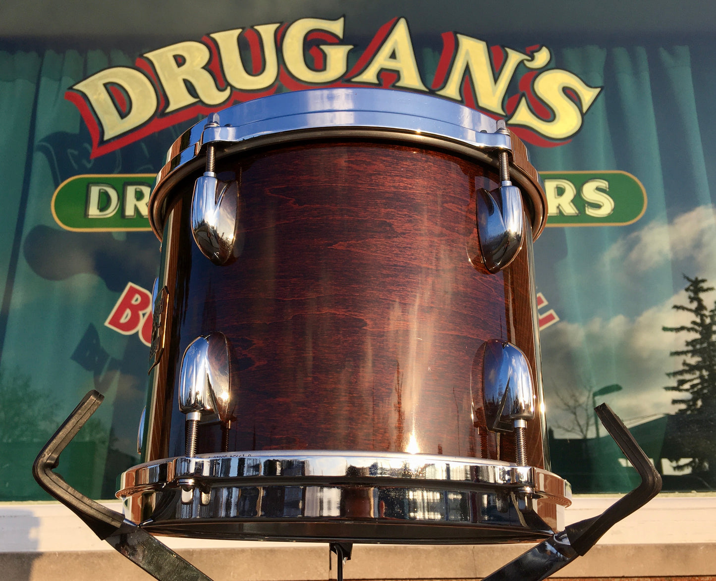 1982 Gretsch Square Badge 8x10 Virgin Tom Drum - Walnut Lacquer