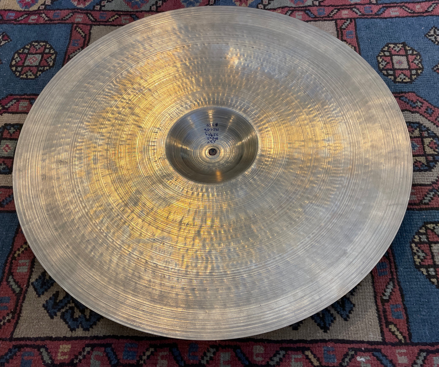 22" Zildjian A 1950s Large Block Stamp Ride Cymbal 2594g #863