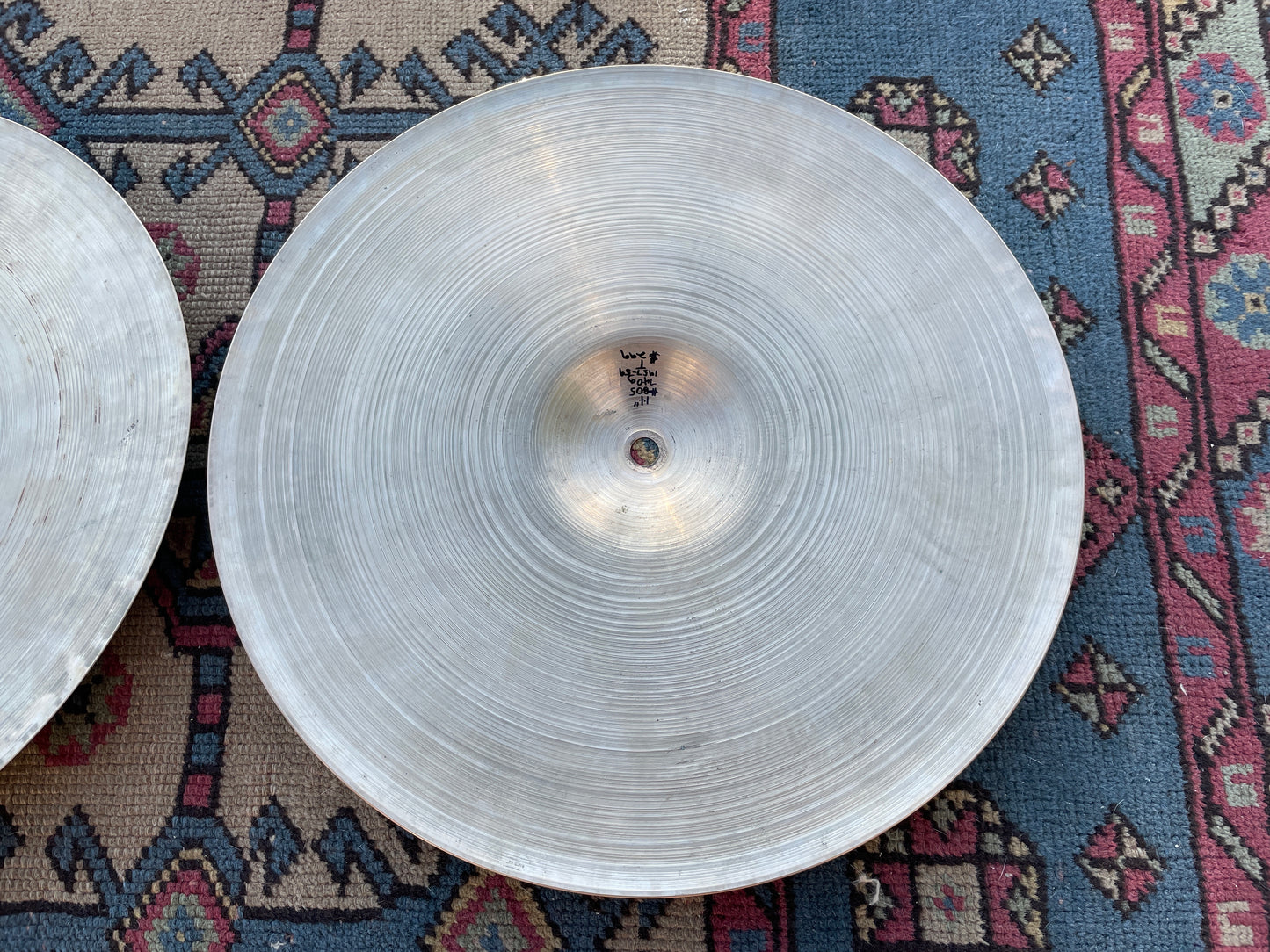 14" Zildjian A 1957-59 Small Stamp Hi-Hat Cymbal Pair 740g/806g #805