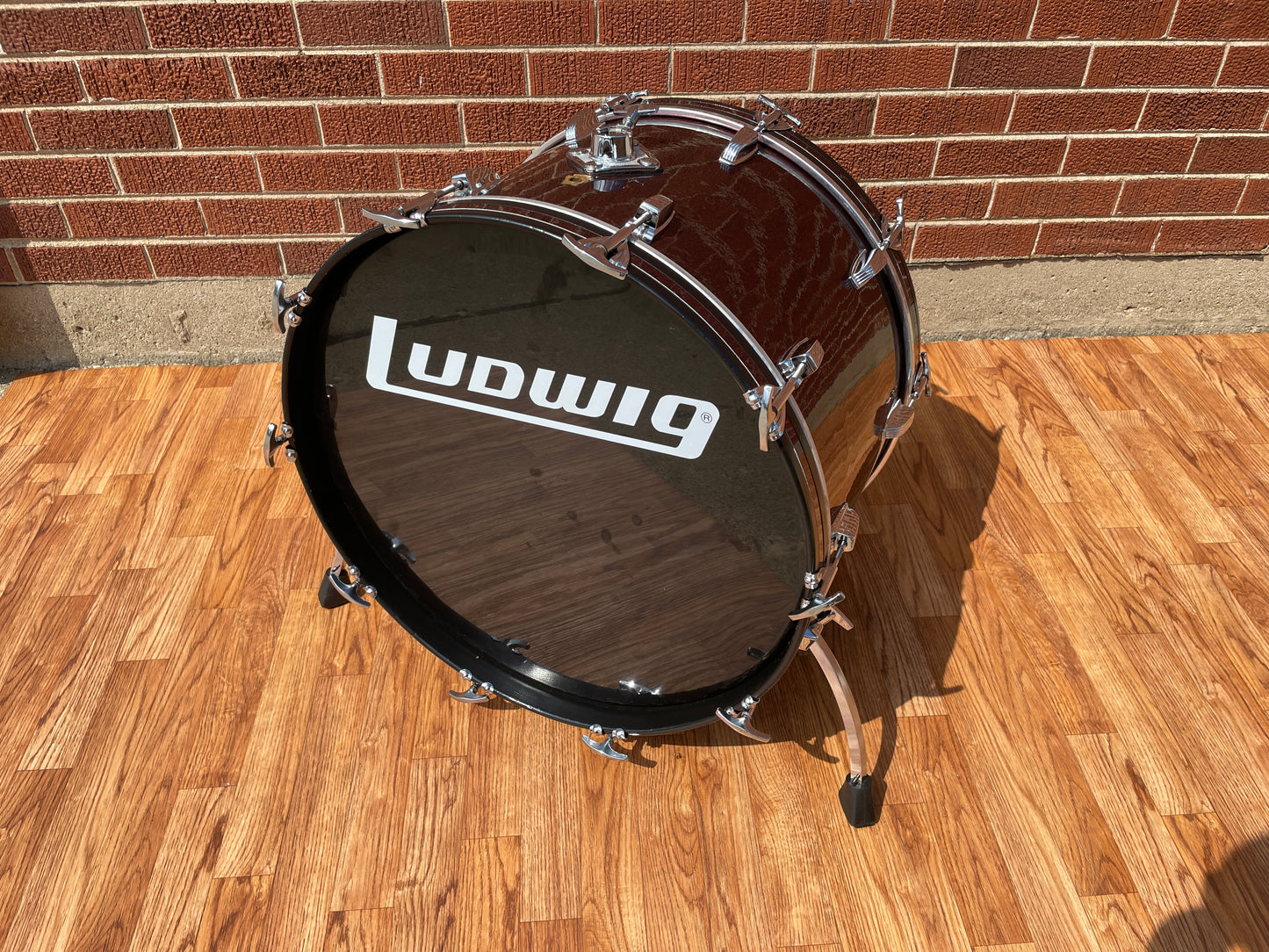 1969 Ludwig 14x22 Hollywood Bass Drum Burgundy Sparkle Rewrap Merlot