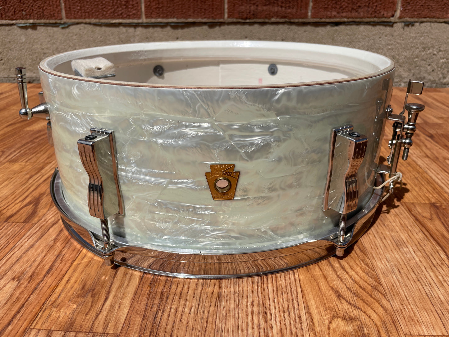 1965 Ludwig 5x14 Pioneer Snare Drum White Marine Pearl