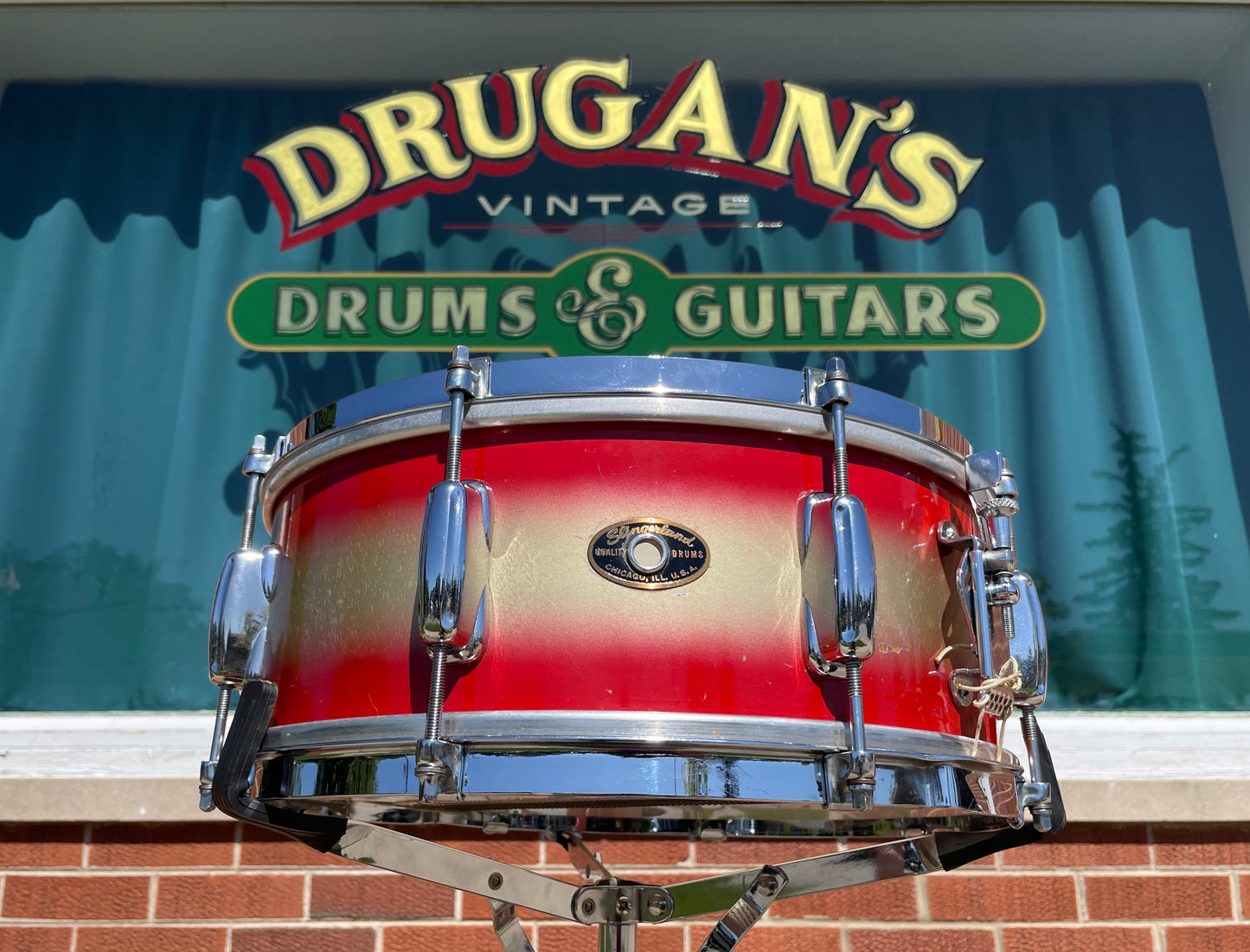1958 Slingerland 5.5x14 No. 151 Student Model Snare Drum Red / Gold Duco 8-Lug