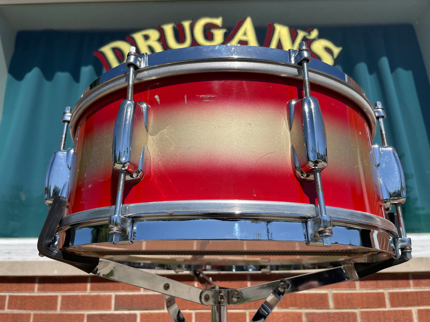 1958 Slingerland 5.5x14 No. 151 Student Model Snare Drum Red / Gold Duco 8-Lug
