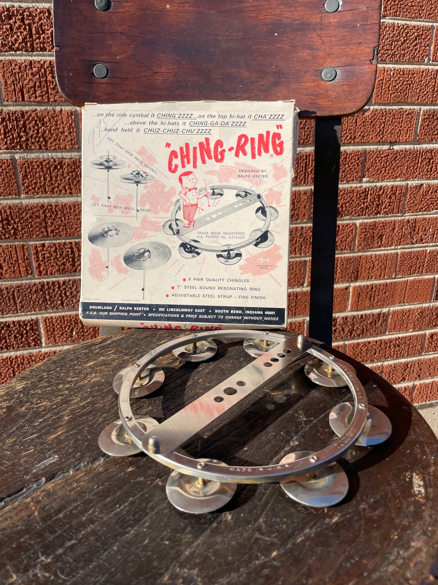 NOS Vintage Original Ralph Kester Ching Ring Hi-Hat Tambourine John Bonham